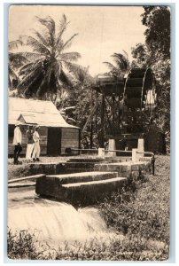 c1910 A Water Wheel Martha Brae River Trelawny Cornwall Jamaica Postcard