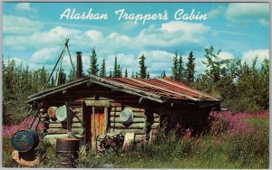 Alaskan Trapper's Cabin Postcard - Rustic Alaska Interior Late Summer H83