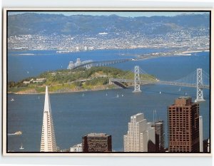 Postcard Aerial View of the San Francisco-Oakland Bay Bridge USA