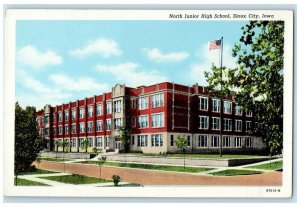 c1940's North Junior High School Building Sioux City Iowa IA Vintage Postcard