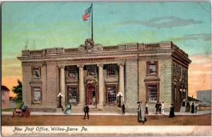 New Post Office, Wilkes-Barre PA Vintage UDB Postcard N06