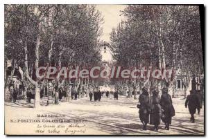 Postcard Old Colonial Exhibition Marseille La Grande Allee