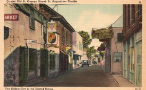 Vintage Postcard Quaint Old St. George Street Oldest City U. S. St. Augustine FL