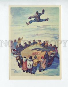 3072981 Greenland sport Eskimos a jumping up blanket Old PC