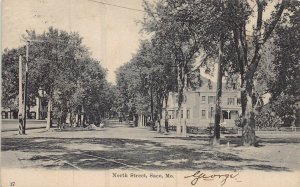 SACO MAINE~NORTH STREET-TROLLEY TRACK-MEN DIGGING HOLE~1905 POSTCARD