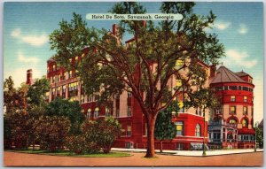 Hotel De Soto Savannah Georgia GA Landscape Grounds Buildings Postcard