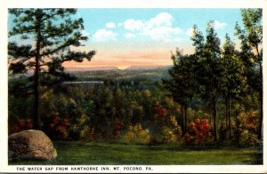 Pennsylvania Mount Pocono The Water Gap From Hawthorne Inn Curteich