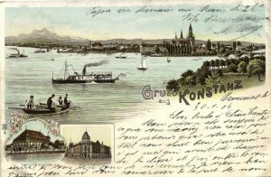 PC GERMANY, GRUSS AUS KONSTANZ, Vintage LITHO Postcard (b31883)