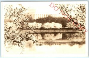 c1930s Washington DC RPPC Lincoln Memorial Reflecting Pool Spring Real Photo A22