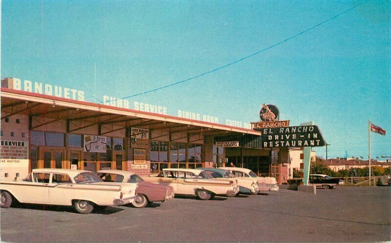 Canada Lethbridge Alberta El Rancho Restaurant 1950s Grant Mann Postcard 22-2210