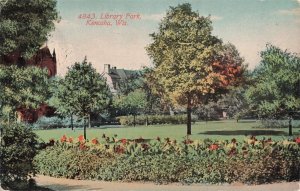 Library Park Kenosha Wisconsin c.1913 Postcard 2R4-240