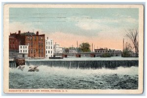 1910 Racquette River Dam And Bridge Waterfall Potsdam New York NY Postcard