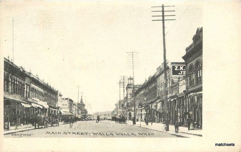 C-1905 Walla Washington Main Street Trolley autos undivided Chapman 6852