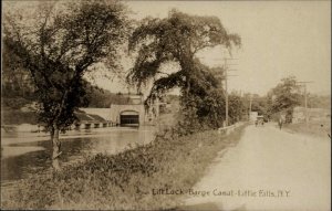 Little Falls New York NY Lift Lock Barge Canal c1910 Real Photo Postcard