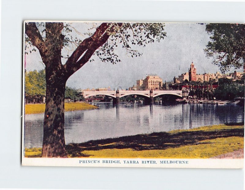 Postcard Prince's Bridge, Yarra River, Melbourne, Australia