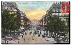 Old Postcard Paris Avenue de l'Opera