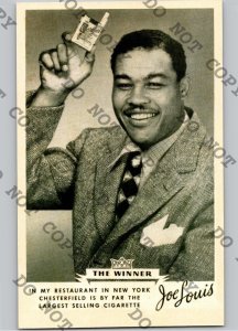 c1940 Joe Louis Restaurant Chesterfield Cigarettes Advertising Boxing Postcard