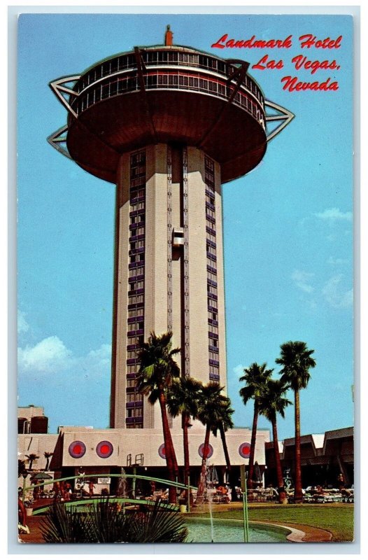 Las Vegas Nevada NV Postcard Landmark Hotel Building Exterior Scene c1960's Cars