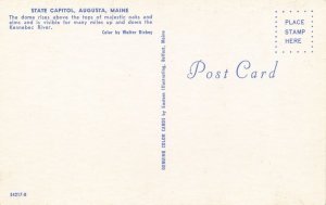 Augusta, Maine - State Capitol - Dome above Oak and Elm Trees