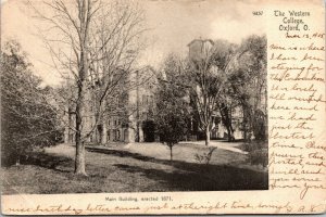 Vtg 1905 Western College For Women Main Building Oxford Ohio OH Postcard