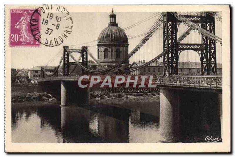 Old Postcard Toulouse The suspension bridge