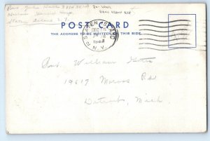 c1940's Christmas Soldiers Hand Drawn Art Staten Island New York WWII Postcard