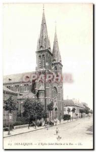 Old Postcard Dunkirk L St. Martin Church and Rue