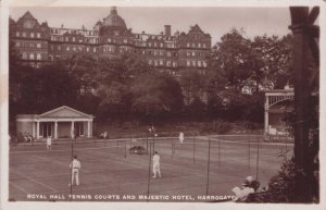 Harrogate Tennis Courts Majestic Hotel Yorkshire Old Real Photo Postcard