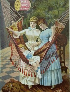 Eureka Silk Spoon Women Girl Hammock Tiger Rug Trade Card