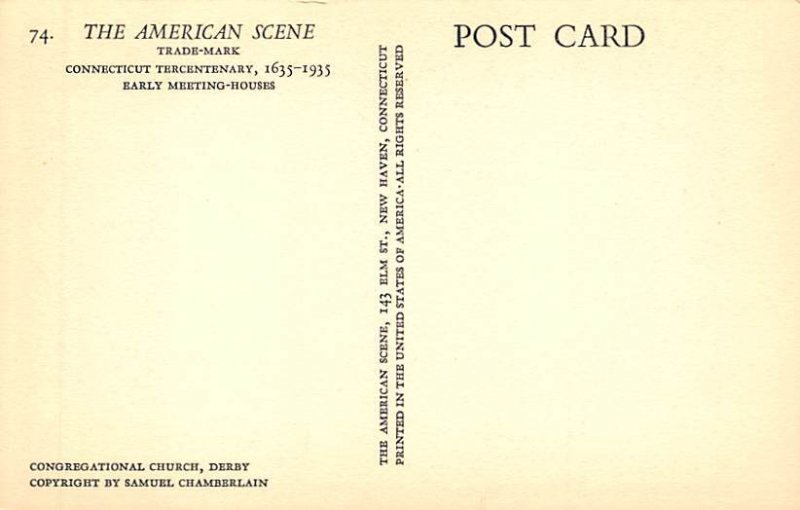 Congregational Church Early Meeting House  - Derby, Connecticut CT