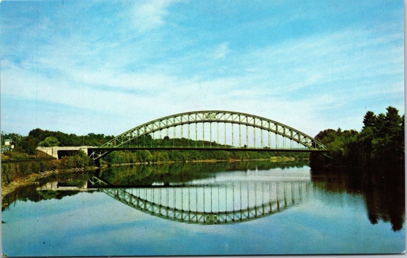 Tyngsboro Bridge Merrimach River Massachusetts MA Postcard VTG UNP Vintage  