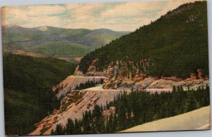 Postcard CO Salida Gunnison Hwy US 50 Descending Wester Slope Monarch Pass