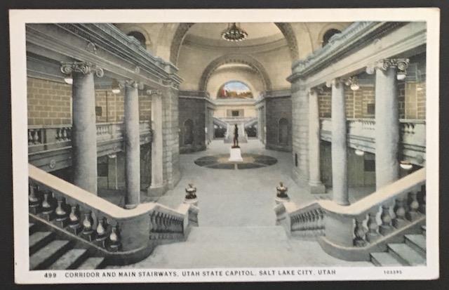 Corridor and Main Stairways Utah State Capitol Salt Lake City Utah TC Co 499