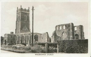 Suffolk Postcard - Walberswick Church - Real Photograph - Ref TZ6368