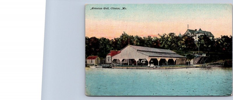 J96/ Clinton Missouri Postcard c1910 Artesian Well Pavilion  463