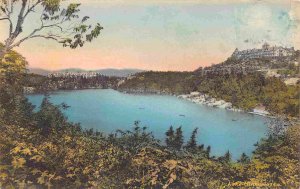 Lake Minnewaska Mountain Houses New York 1944 hand colored postcard