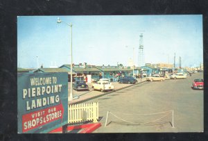 LONG BEACH CALIFORNIA PIERPOINT LANDING OLD CARS VINTAGE POSTCARD