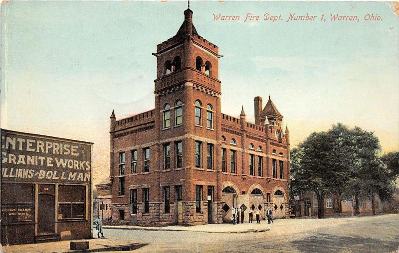 F10/  Warren Ohio Postcard Fire Department 1909 Fire No1    6