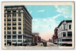 1929 24th Street Ogden Utah Showing Eccles & Col. Hudson Bldg. Utah UT Postcard 