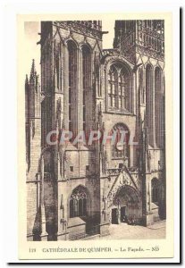 Old Postcard Cathedral of Quimper (north side)