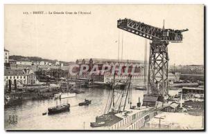 Old Postcard Brest Great Crane of Arsenal Charter