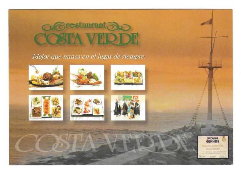 Lima Peru Restaurant Costa Verde Barranquito Ad Postcard