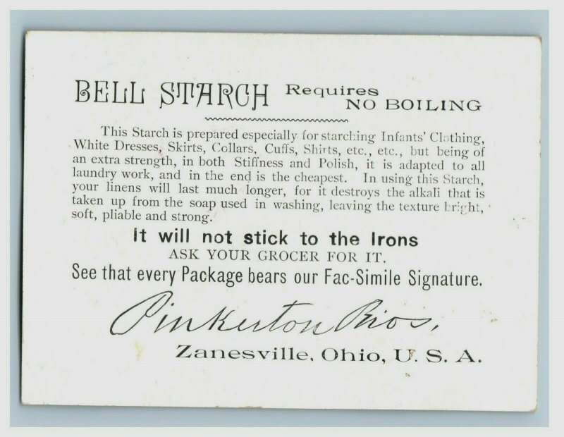 1880s-90s Pinkerton Bros. Bell Starch Children Pets Zanesville OH Lot Of 4 P194