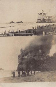 J77/ San Francisco California Postcard RPPC c1910 Fire Disaster Cliff House 407