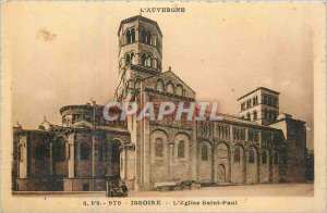 Old Postcard Issoire to Saint Paul church
