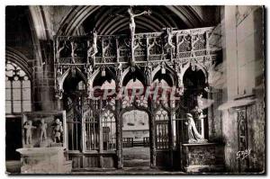 Old Postcard Le Faouet (Morbihan) Chapelle Saint Fiacre The wooden carved jub...