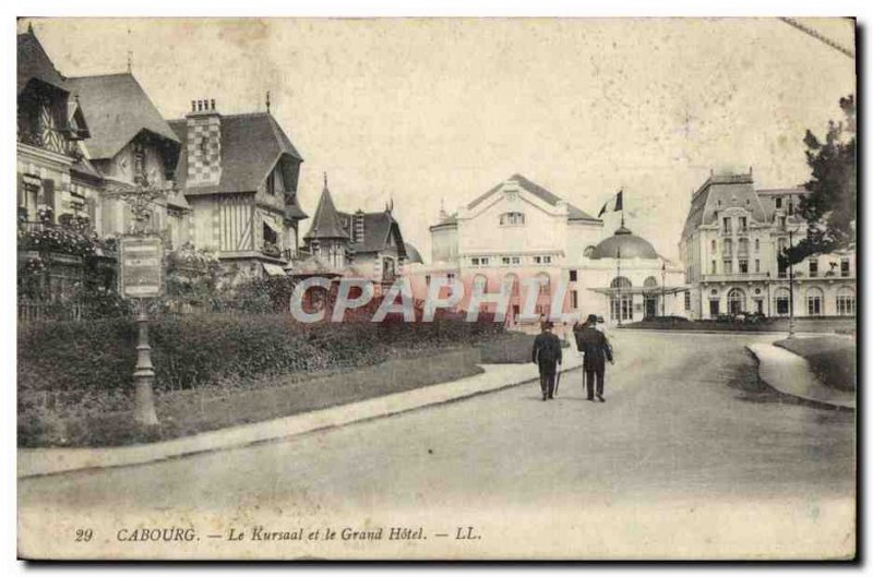 Old Postcard Cabourg Kursaal And Grand Hotel