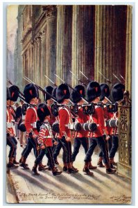 1909 Coldstream Guards Entering Bank of England Oilette Tuck Art Postcard