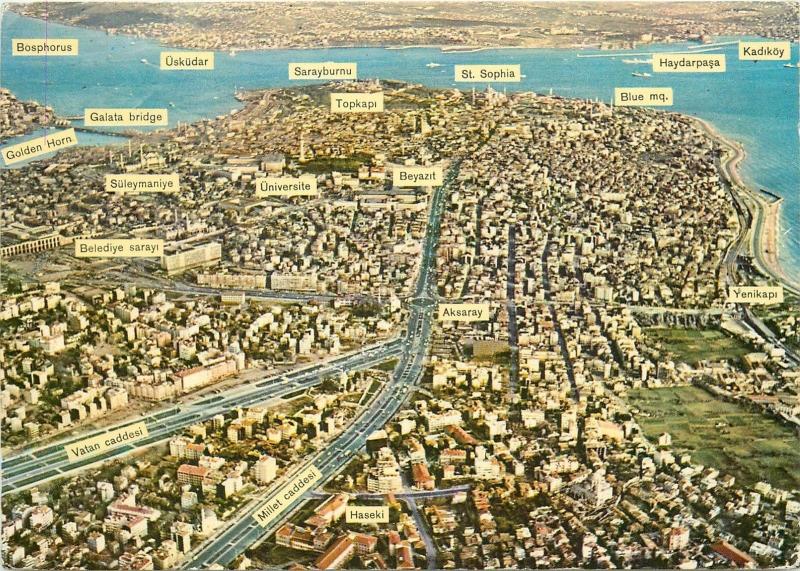 Istanbul Turkey aerial city map