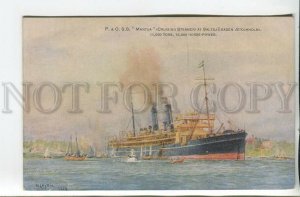 461267 Fleet cruise ocean liner Mantua in Stockholm Vintage postcard